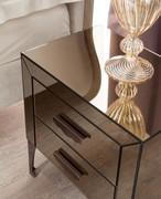 Adone mirrored bedside table with bronze smoked finish