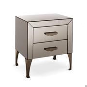 Adone mirrored bedside table with bronze smoked finish