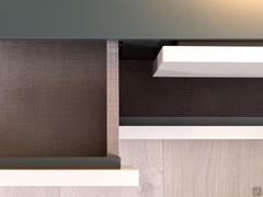 Linen grey textured melamine drawer interior detail