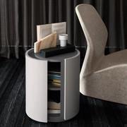 Weston two-tone round nightstand  with open door