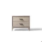 Akemi bedside table in natural grey walnut finish