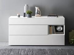 Three-drawer dresser with matching open compartment