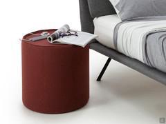 Cyborg upholstered bedside table with battery charger