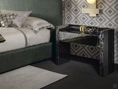 Cantori's Vieste nightstand with M6 lacquered pearl black spatulate frame