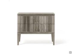 2-drawer nightstand Haruko in solid gray walnut