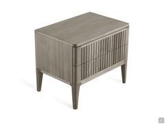 2-drawer nightstand Haruko in solid gray walnut 