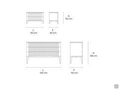 Dresser and nightstand Haruko - size scheme