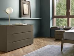 Portland three-drawer dresser matched with matte lacquer profile bed