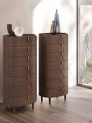 Wooden oval chest of drawers Aries, with 7 drawers 