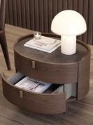 Oval wooden nightstand with drawers Aries, also available in dresser, chest of drawers and writing desk versions