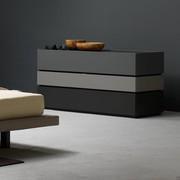 Raiki Plus modular chests of drawers in iron, slat grey and charcoal matt lacquer