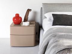 The 2 drawer bedside table in a matte lacquer finish