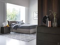 The Oleg modern dresser and bedside table in the Charcoal Oak wood finish