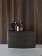 Modern dresser with 3 drawers from the Oleg collection in a dark wood finish