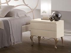 Ghirigori nightstand with silver leaf feet by Cantori