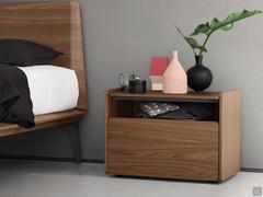 Nightstand with open compartment Montag in wood veneer version