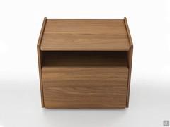 Nightstand Montag in wood veneer version with open compartment