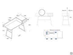 Pennsylvania vanity table, measurements scheme