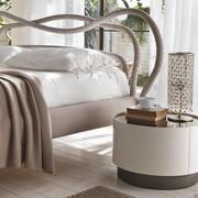 Mirto round nightstand with mirror top