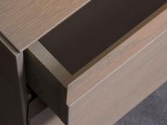 Detail of inner drawer in jute textured finish (Ash Oak finish not available)