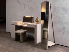 Nebula vanity with drawers and a makeup mirror, paired with the mirror Leo