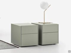 Nightstands Marquis matte lacquered in the version with low, adjustable feet from the inside