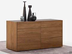 Dresser Marquis with six drawers and ceramic top, frame and fronts in canaletto walnut