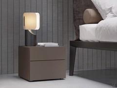 Two-drawer nightstand with hidden feet