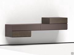 Mason sectional cabinets with throat - suspended composition with central drawer and two nightstands arranged asymmetrically