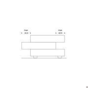 California Drawers - example of free-standing single element composition - overhang without wall fixing max 22,5 cm