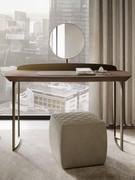 Bristol is a modern minimal style dressing table cabinet with a wooden top with an integrated mirror and metal legs