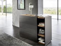 Modern bedroom dresser Philadelphia with a pleasant alternation of drawers and open compartments