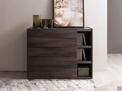 Philadelphia modern dresser with basket, four drawers and side open compartments