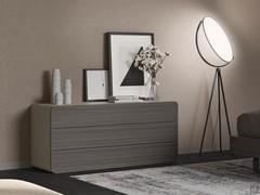 Night storage units with curved corners Icarus, shown here is the 133 cm 3-drawer dresser