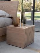 Minimal wood night group FortyFive - Three-quarter view of wood essence bedside table