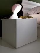 Minimal wood sleeping group FortyFive - Three-quarter view of nightstand in open-pore matte lacquer