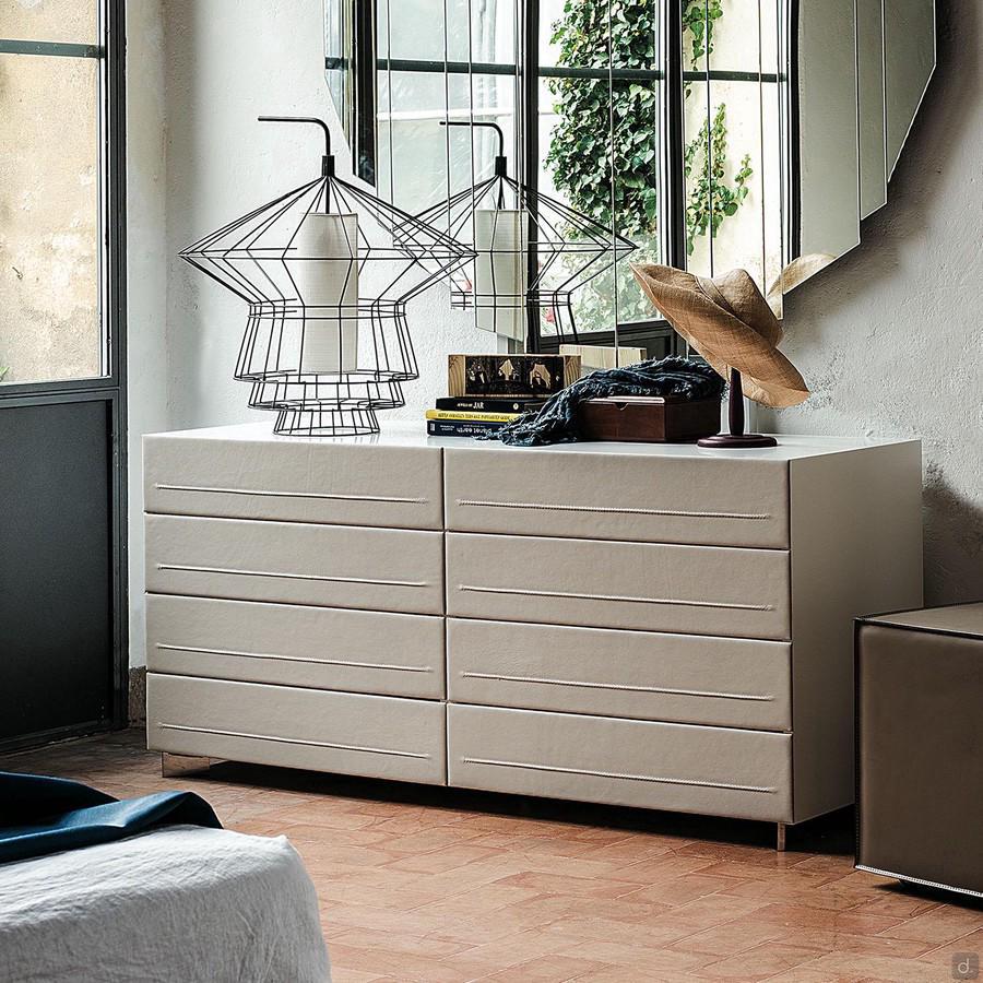 Dyno leather bedroom chest of drawers by Cattelan