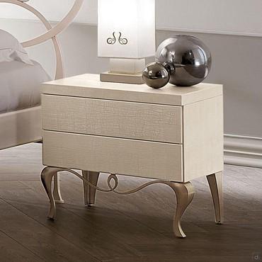 Ghirigori nightstand with silver leaf feet by Cantori