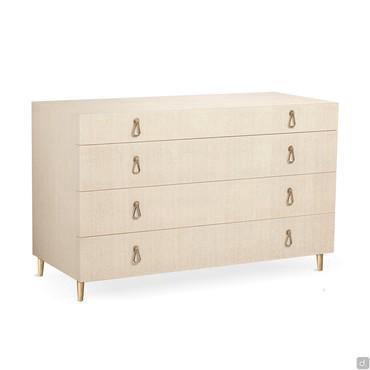 City art deco ivory dresser with 4 drawers by Cantori. (Handle finish not available)