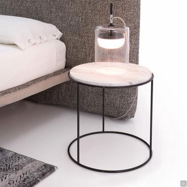 Heliodoro Bedside table with marble top and metal base