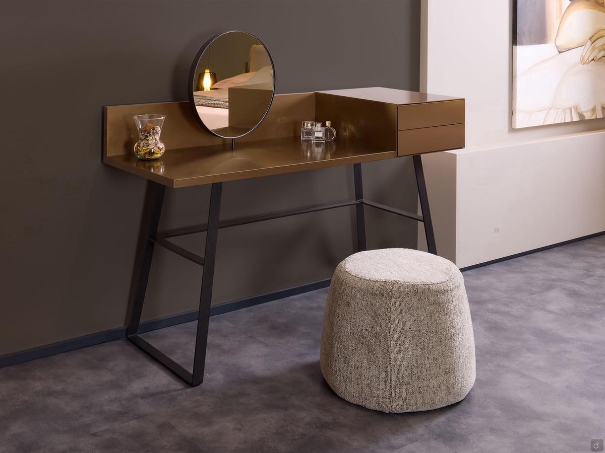 Modern vanity unit with swivel mirror Pennsylvania, also usable as a practical desk with drawers