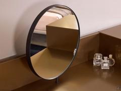 Swivel mirror with metal edge painted to match the frame