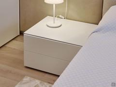 Avana two-drawer nightstand in matt white lacquer