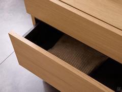 Lino Gray textured veneer drawer interior