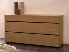 Dresser with three drawers cm 150 h.75 in fashion wood finish natural oak