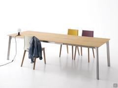 Shield extending table for open spaces