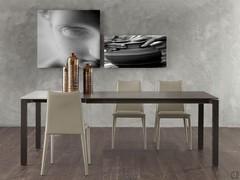 Dede table with satin fingerprintproof glass top