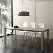 Dede table with satin fingerprintproof glass top  -  detail of the extension leaf