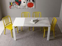 Dede extendable table with concrete fir melamine top