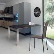 Dant extending kitchen peninsula also available with rectangular top and folding extension leaf